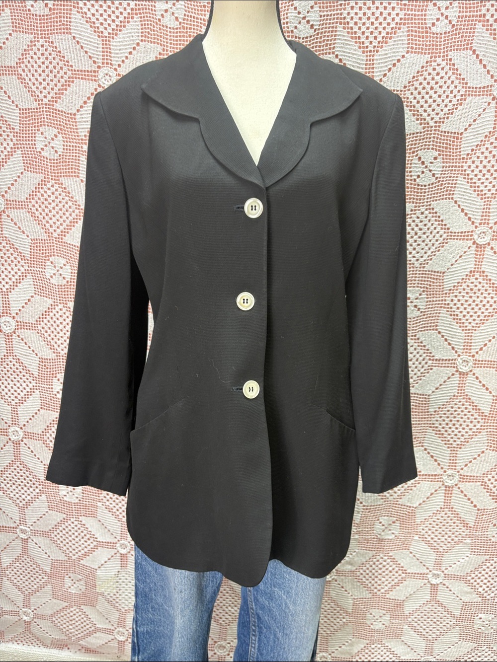 Vintage Liz Claiborne Black Blazer Sz 14